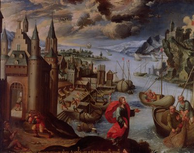 一連の干支の兆候から、1681年に聖ペテロと聖アンドリューを呼ぶキリスト、1681年 作： Diego Quispe Tito